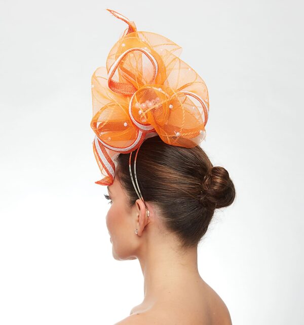 White feather diamond with orange and white crinoline twist - Image 4