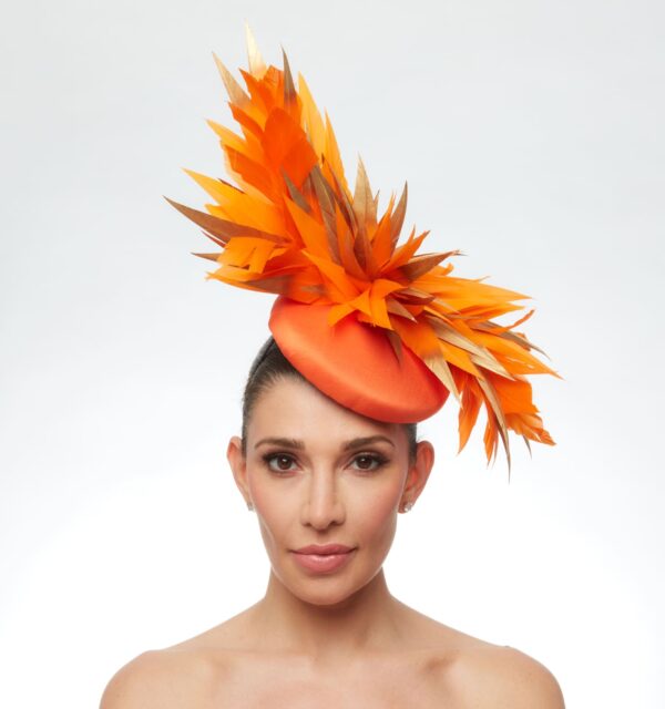 Orange and gold percher