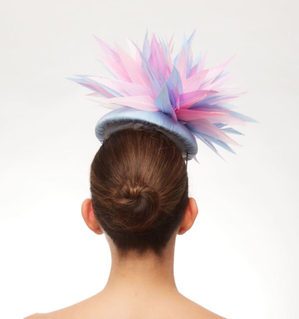 Baby blue cap with pink purple and blue adornment - Image 4