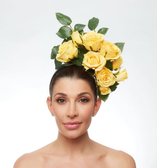 Yellow roses headband