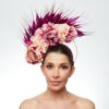 Pink and mauve feather flower crown