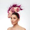 Pink and mauve feather flower crown - Image 2
