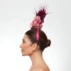 Pink and mauve feather flower crown - Image 3