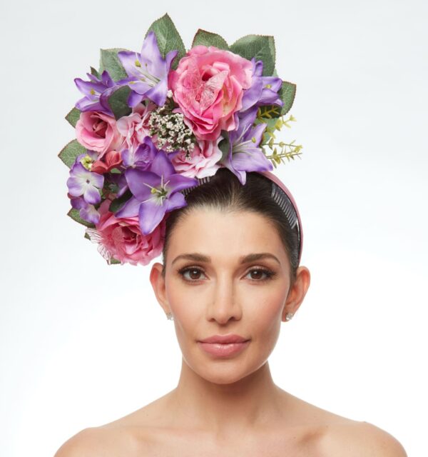 Pink and purple flower crown