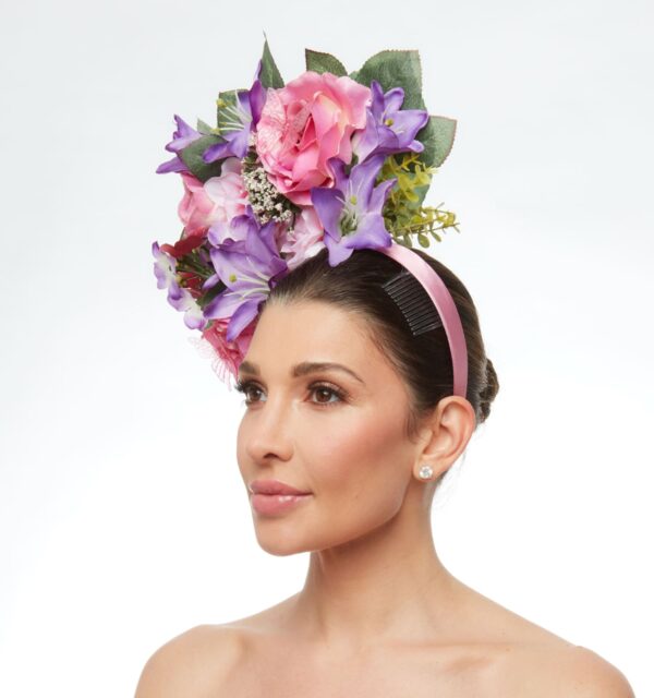 Pink and purple flower crown - Image 2