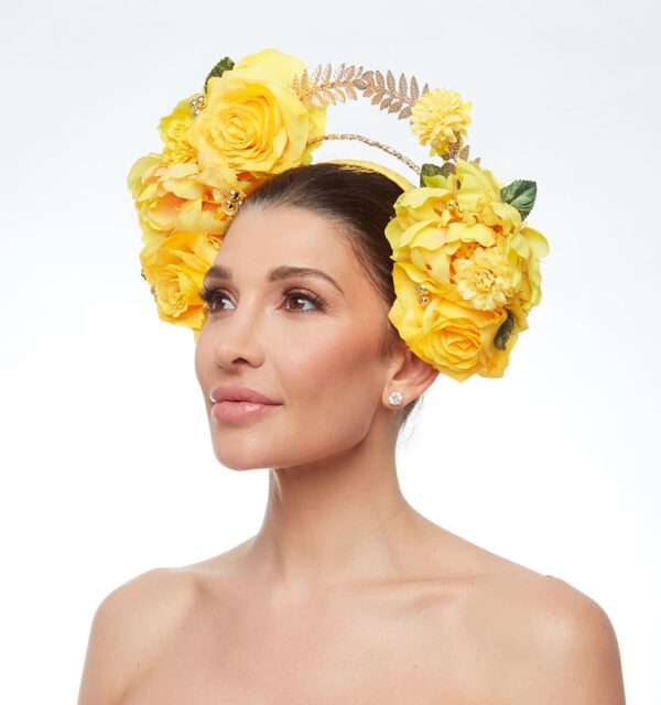 Bright yellow flower crown - Image 2