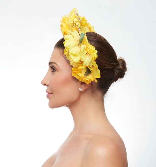 Bright yellow flower crown - Image 3