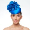Cobalt blue silk rose hat