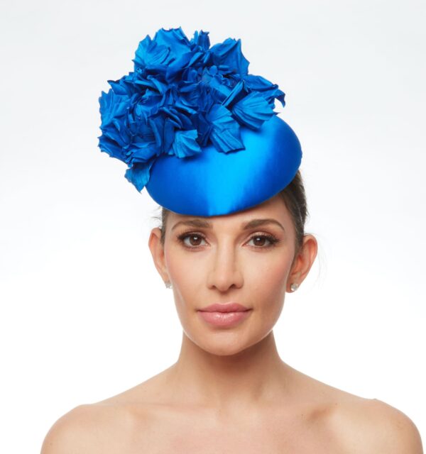 Cobalt blue silk rose hat