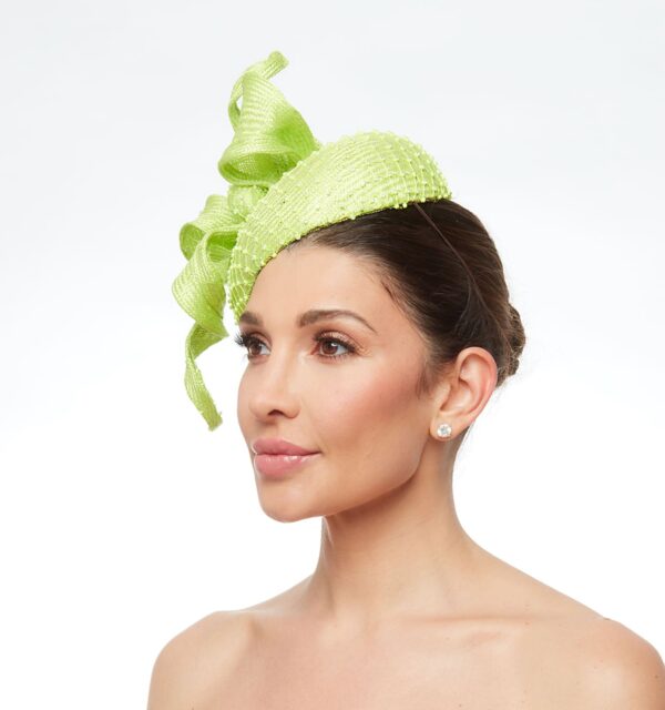 Lime green with diamante mesh and bow - Image 2