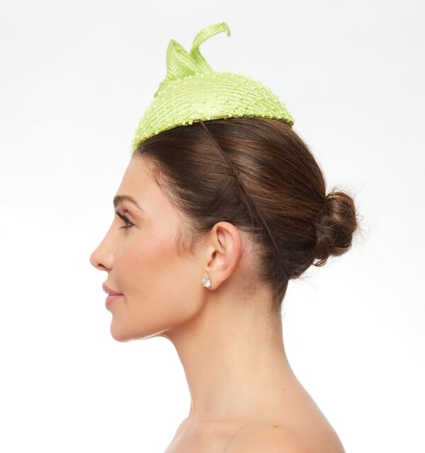 Lime green with diamante mesh and bow - Image 3