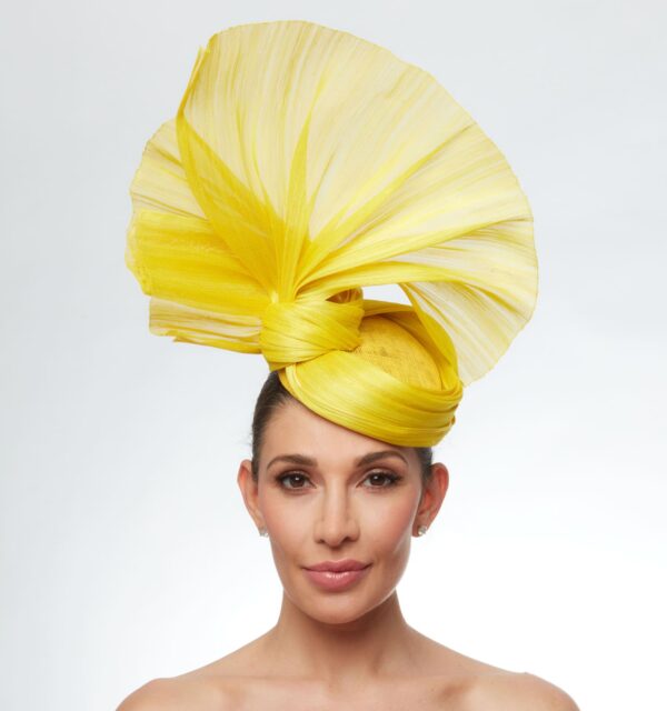 Yellow silk fan