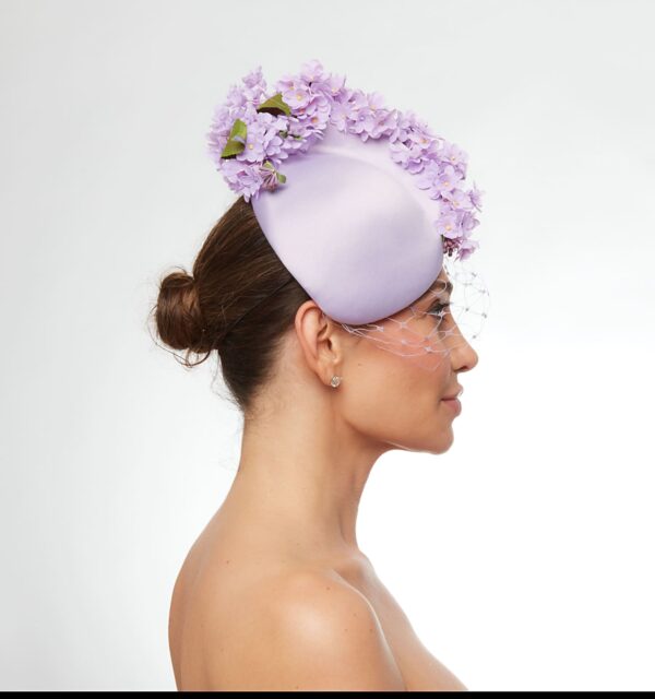 Melanie lavender cap with small flowers - Image 4