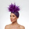 Purple cap with purple spiky feathers - Image 2