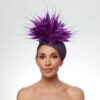 Purple cap with purple spiky feathers