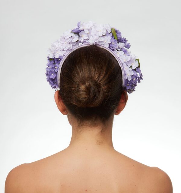 Lilac headband with mini flowers and veil - Image 5