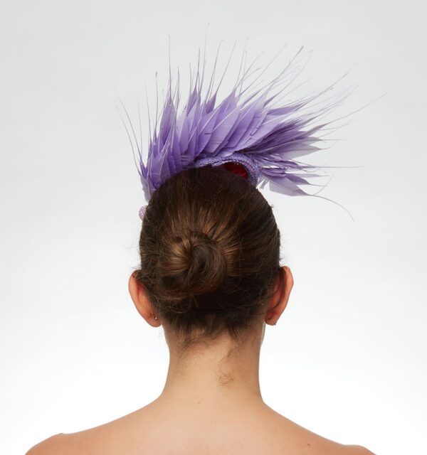 Lilac cap with feathers - Image 5