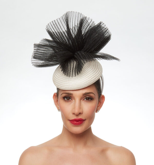 Ivory cap with black fan