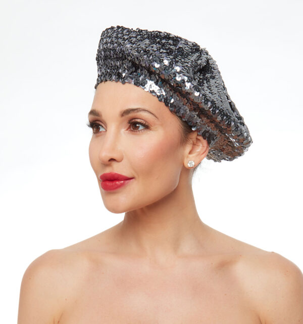 Gunmetal sequin beret - Image 2