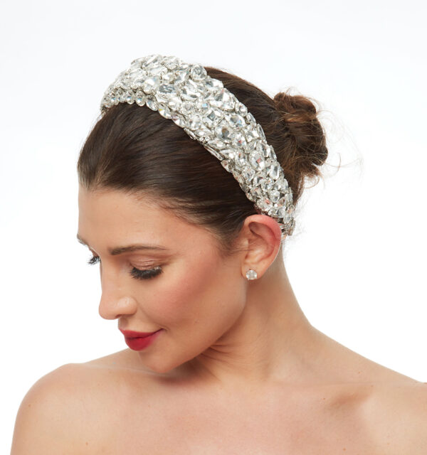 Headband with chunky silver crystals - Image 3